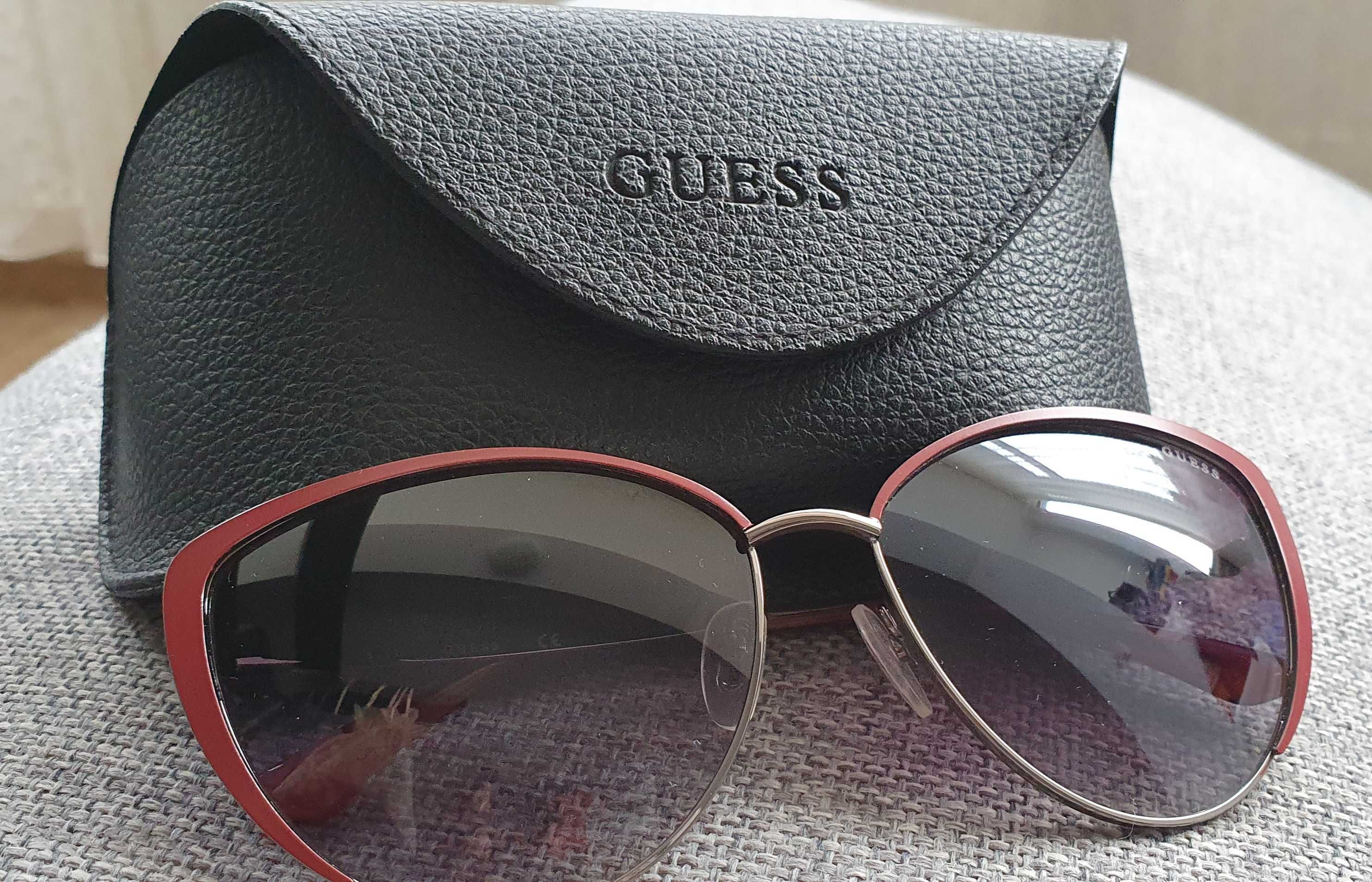 Guess - Ochelari de soare cat-eye cu rama metalica