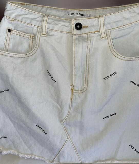 miumiu miu denim деним пола дънкова миумиу миу права къса светла
