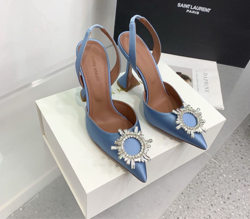 Pantofi Amina Muaddi piele pe comanda