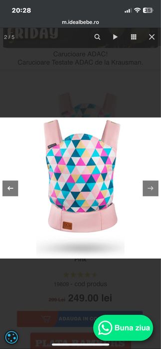 Kinderkraft - Marsupiu ergonomic Nino Pink