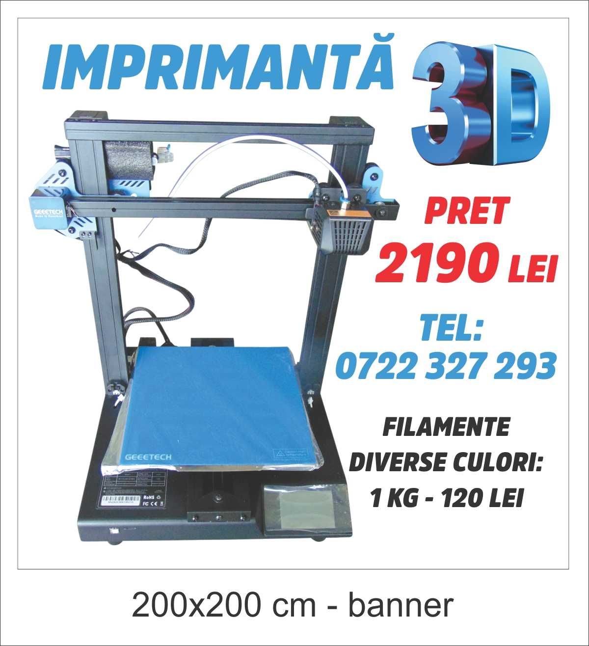 Imprimanta 3 D Profesionala si Filamente
