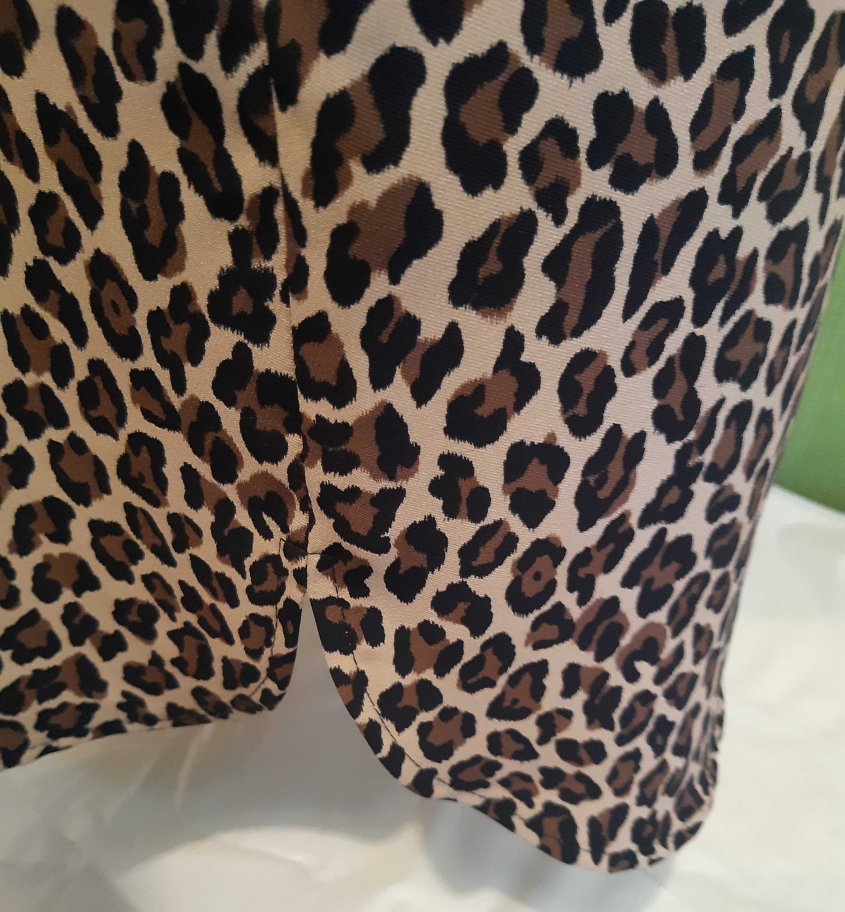 Rochie mini, animal print cu maneca lunga, Marc Cain