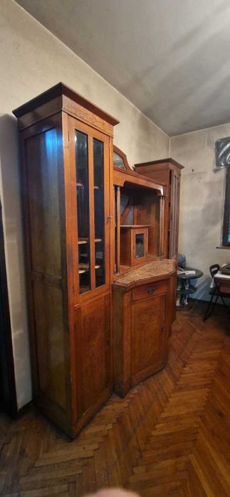 Bufet comoda antic vechi 1940 masa marmura extensibila palisandru