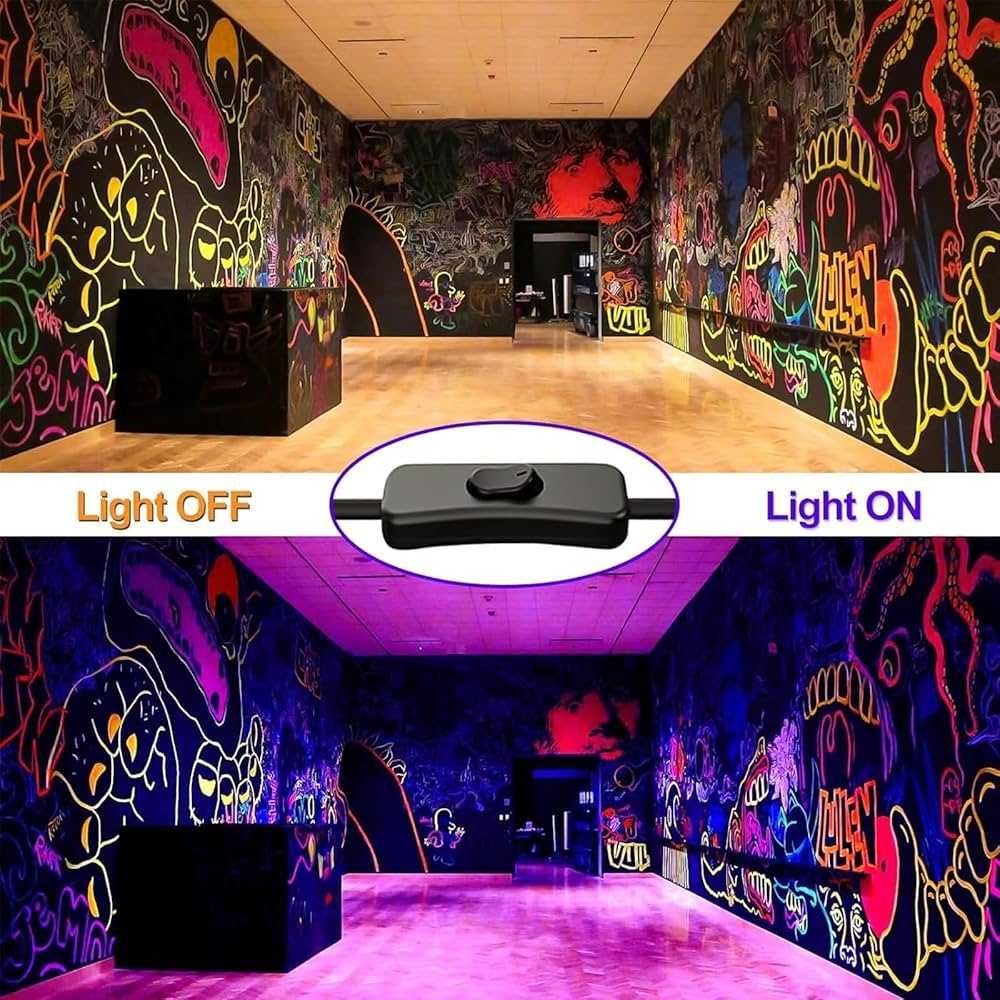 CREATESTAR UV лампи 100W LED, комплект от 2 броя UV прожектори, IP65