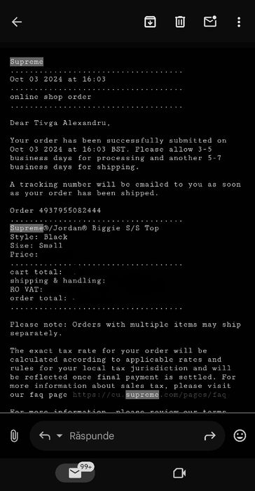 Tricou Supreme Notorious Big x Jordan S Nike Carhartt Stussy