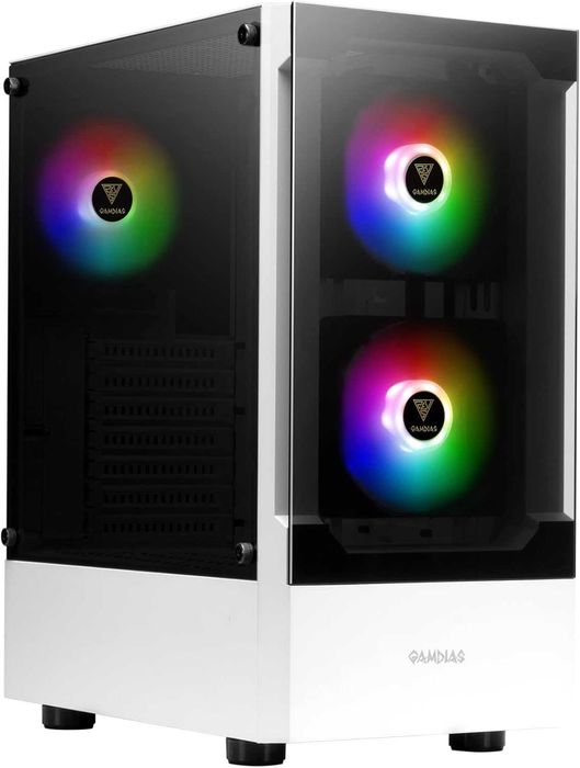 GAMDIAS carcasa ATX Mid Tower – model alb pentru PC gaming