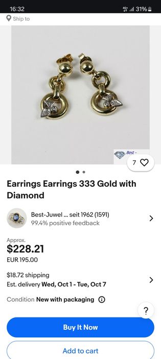 Set aur 8k colier si cercei cu diamant