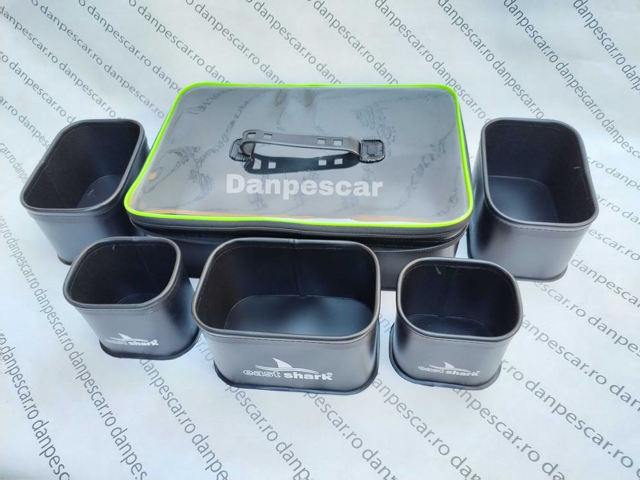 Set 6 Bacuri CUTII Nada EASTSHARK EVA Box Feeder Cu Capac 38x26x12cm