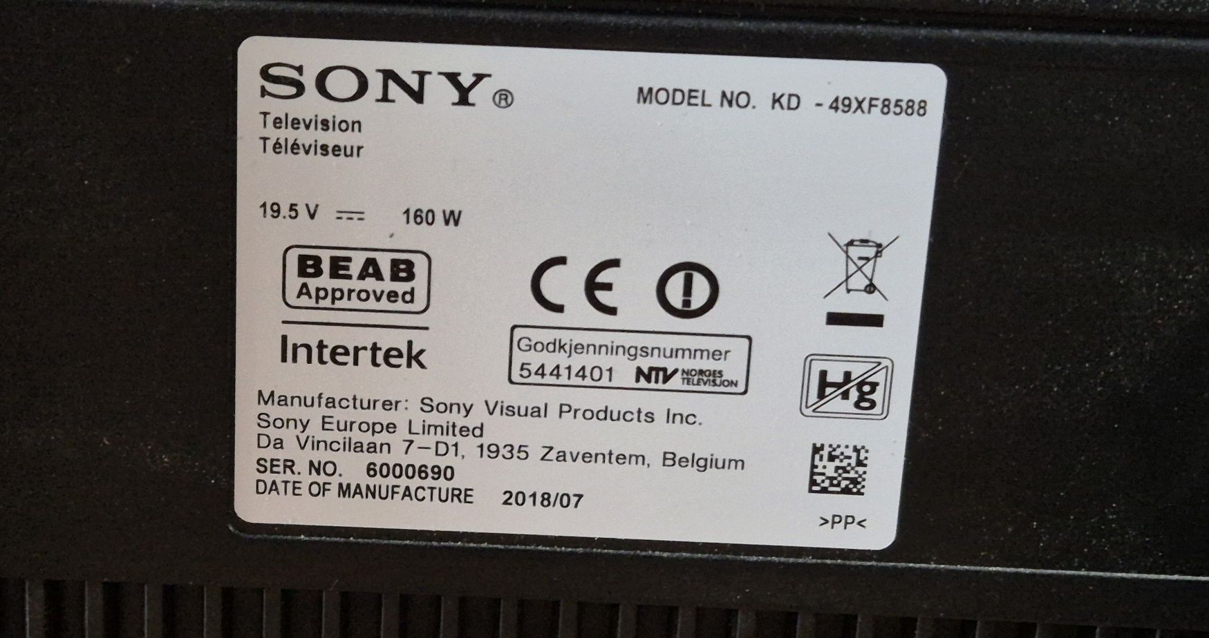 Sony KD-49XF8588 Android, 4k, UltraHD, Smart, WiFi