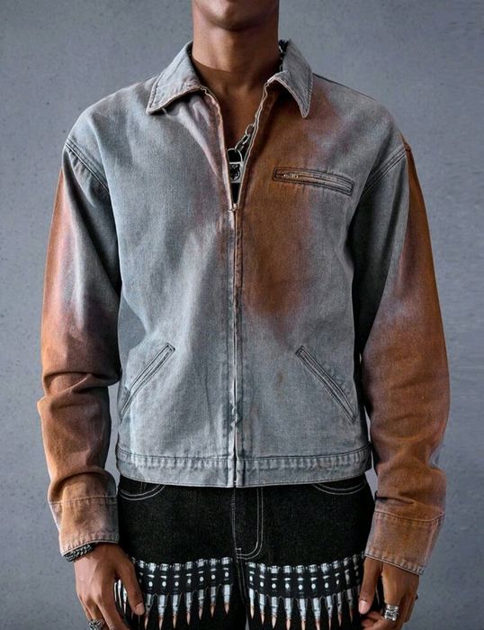 Нови мъжки  дънкови ризи яке Skull Harajuku череп овърсайз  Хл/2Хл