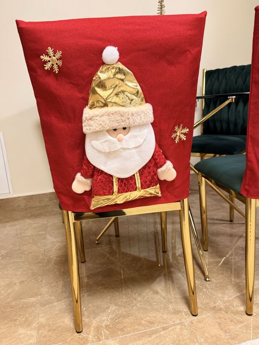 Set husa spatar scaun Mos Craciun