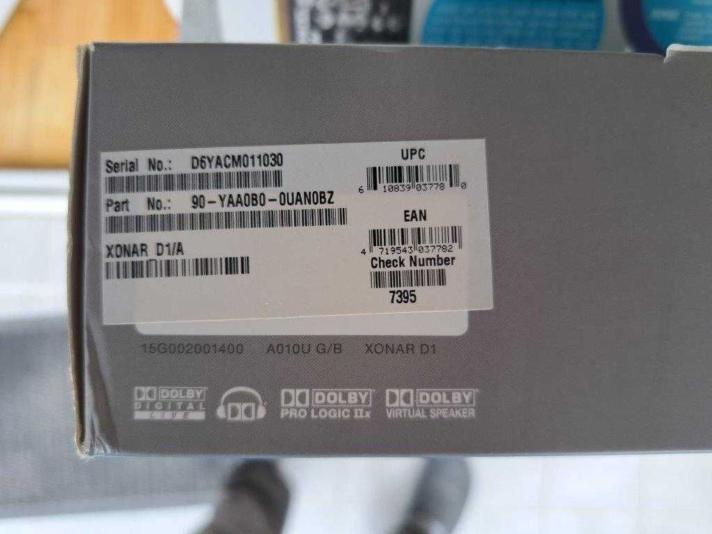 ASUS Xonar D1 PCI 7.1 Audio Card, Звукова карта, Саундкард