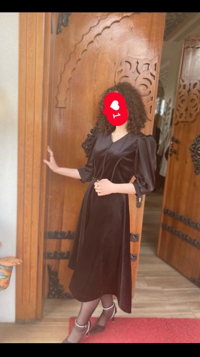 чёрное платье- миди