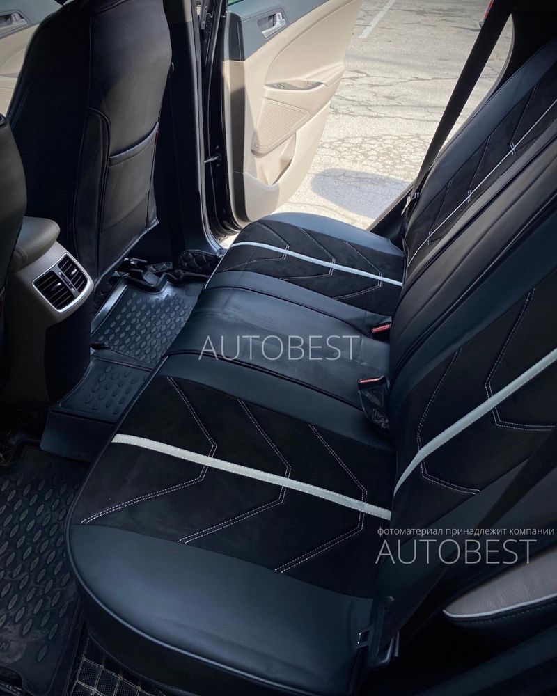 Hyundai Tuscon 2020 полностью закрывающие чехлы BIZON авточехлы премиу