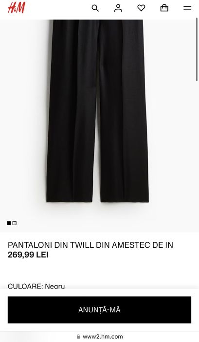 set costum in, negru, H&M