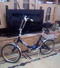 Vind bicicleta pliabila-Pegas practiv retro aluminiu albastru, 20"