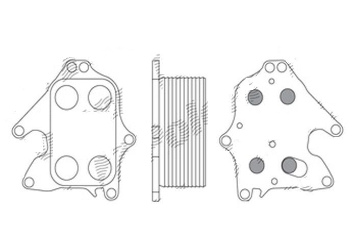 Radiator racire ulei motor, termoflot DS 5, 10.2015-, Citroen DS5, 01.2012-2015, motor 2.0 HDI, 147 kw, diesel, cv automata, 63x95x40 mm, racitor transmisie; garnituri incluse, din aluminiu