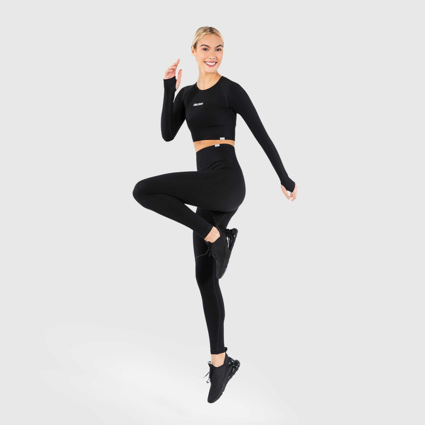 НОВО Smilodox Long Sleeved SEAMLESS CROPPED Top дамски топ - М