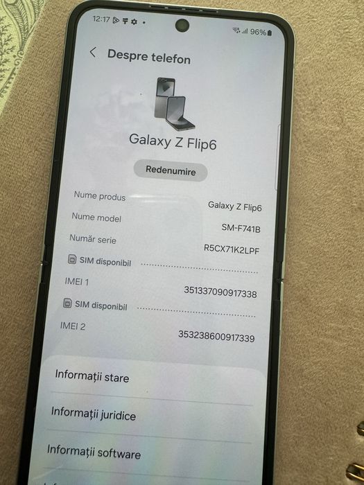 Samsung Galaxy Z Flip6 – 512 GB – stare excelentă