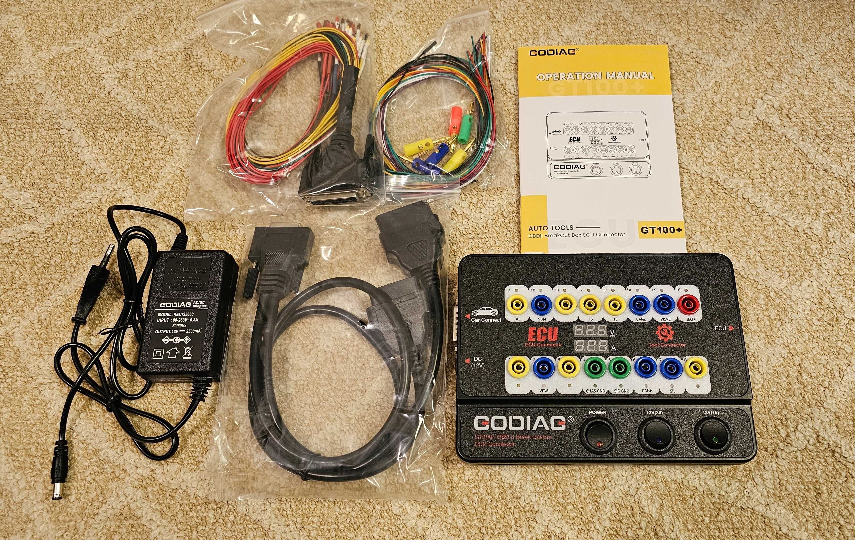 Godiag GT100+  Pro OBDII Breakout Box ECU Bench Connector with display