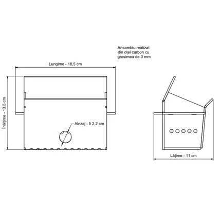 Creuzet centrala peleti(focar)otel , Fornello, Koph, Sonotec,Burnit