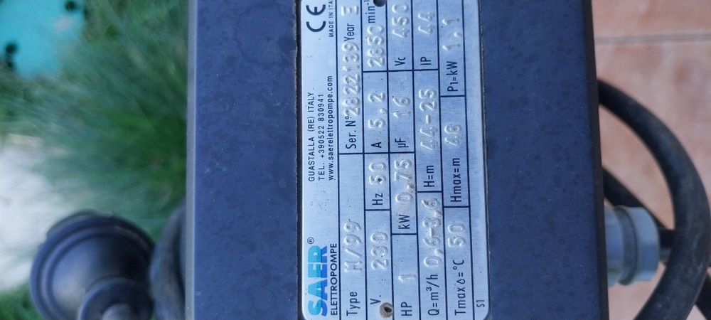 Hidrofor Saer 750 wati Transport inclus