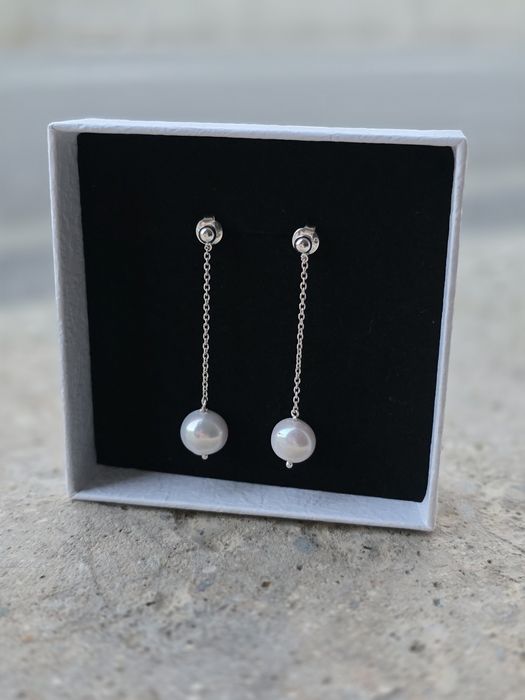 Сребърни обеци от перли