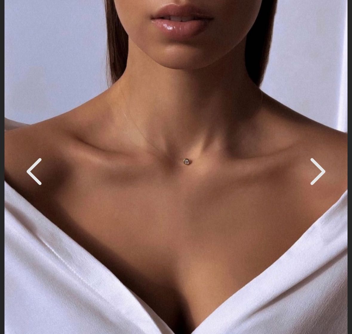 Златно колие с корда и камък Swarovski