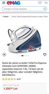 Statie de calcat cu boiler Tefal Pro Express Ultimate Care GV9570E0