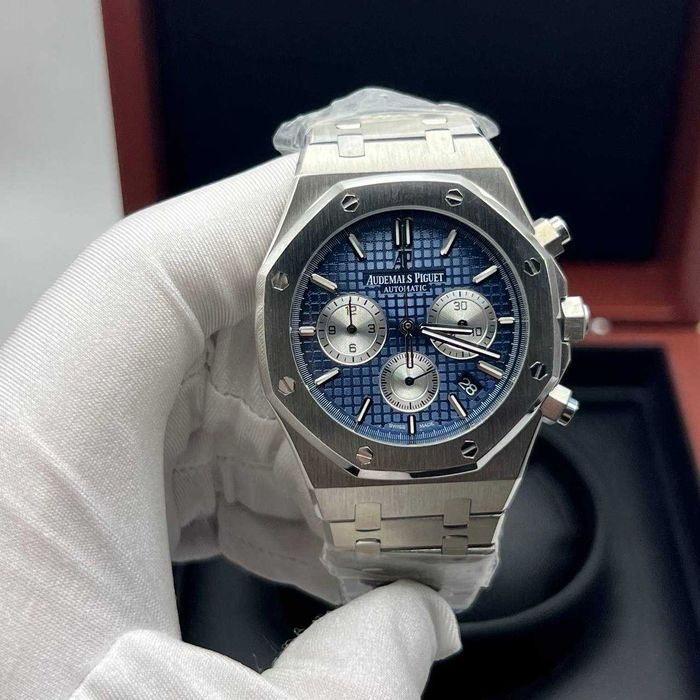 audemars piguet royal oak  сребристо синьо
