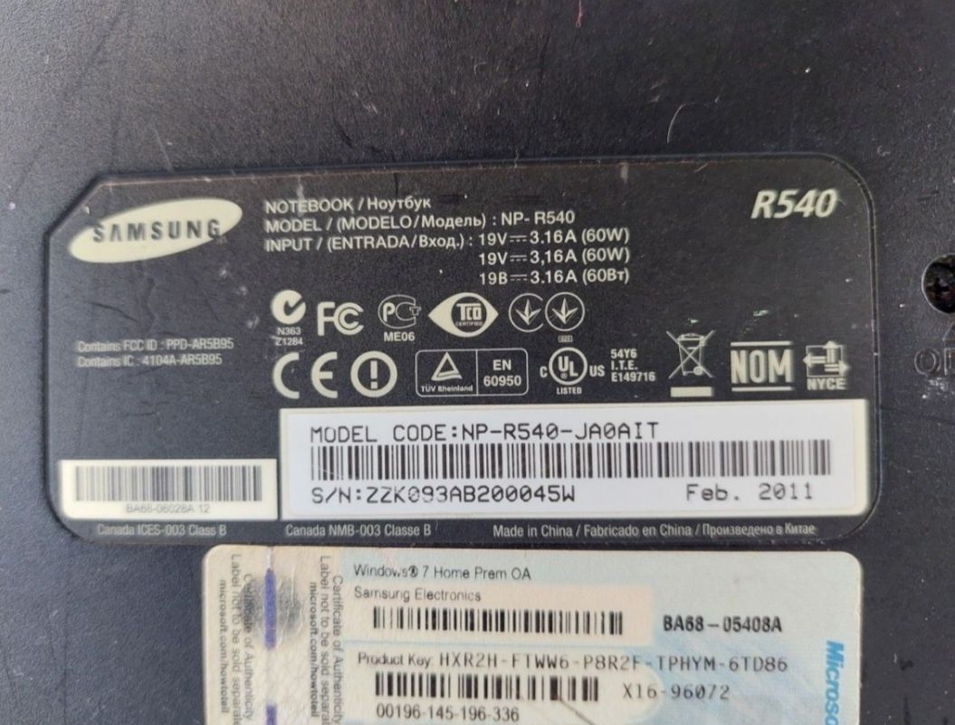 Laptop Samsung R540 i3
