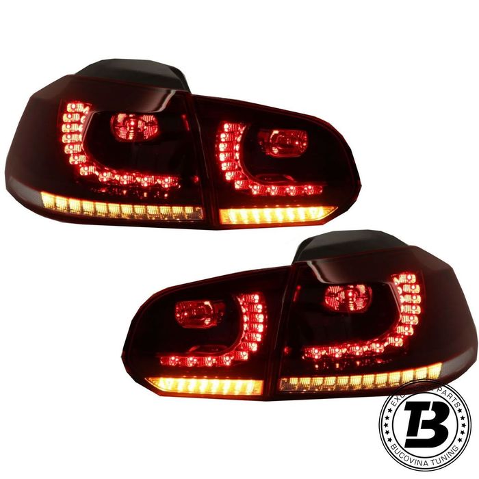Stopuri Full LED compatibile cu VW Golf 6 VI R20 Cherry Red Design