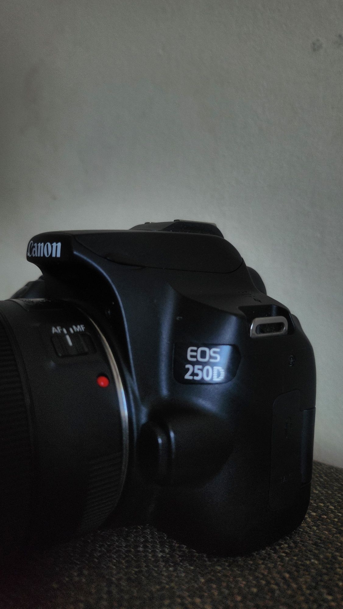 DSLR Canon 250D + obiectiv portret 1.8 50mm
