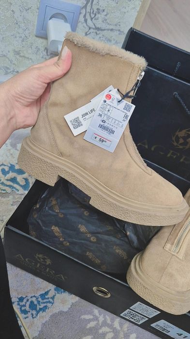 Сапоги замша..Ботинка