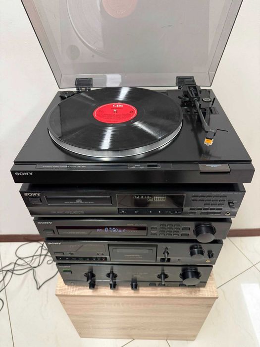 Ретро аудио система SONY - Усилвател, дек, cd, тунер, грамофон