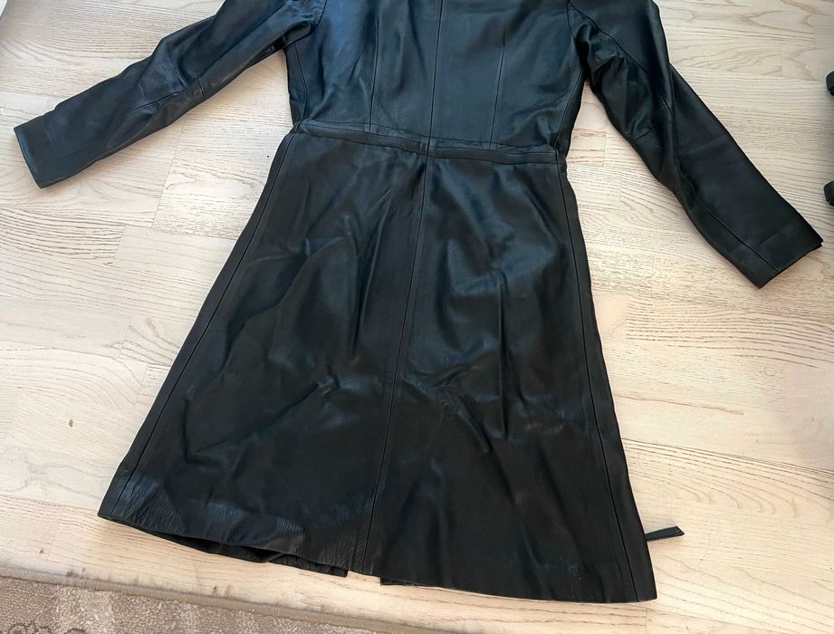 Palton lung damă piele naturală Gabriel Segui mărime L stare excelentă