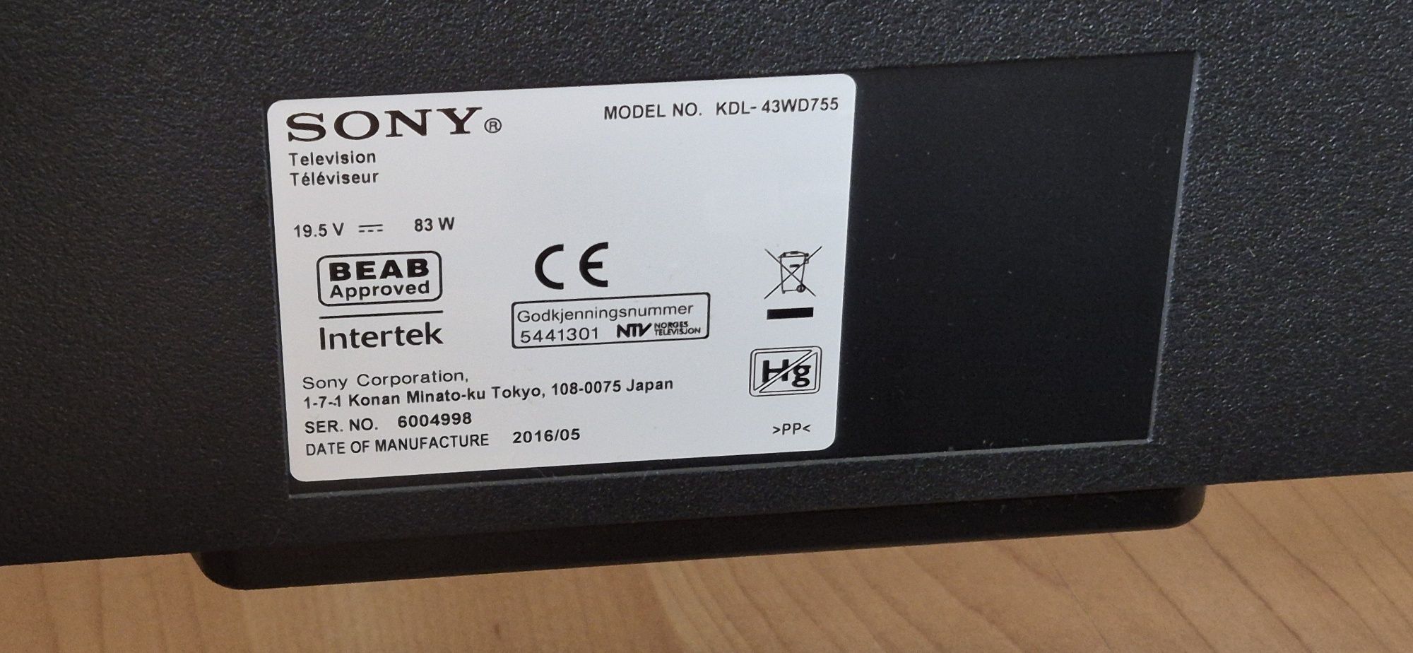 Sony KDL-43WD755 Full HD, LED, Smart, WiFi
