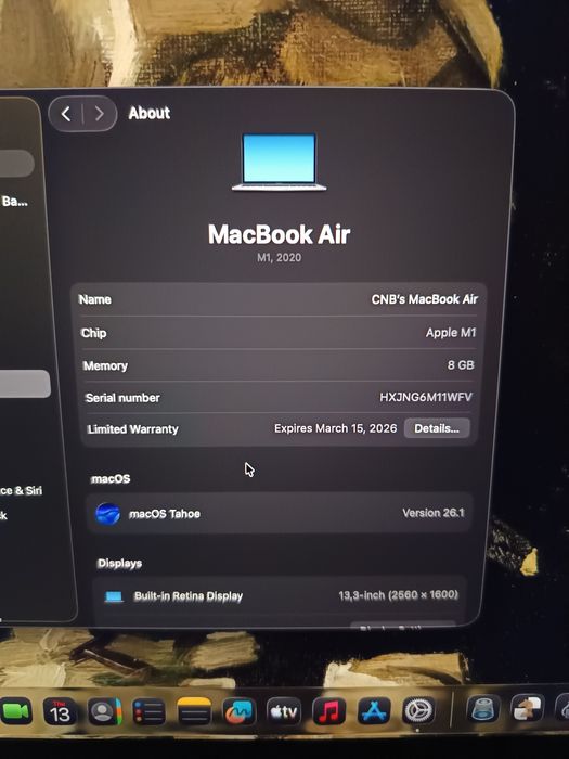 MacBook Air 13 / M1 / 8GB 256GB / 100% / Impecabil Ca Nou