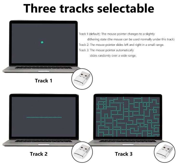 Гейминг Симулатор Фалшива Мишка 3 Режима Air Drive Mouse Jiggler Moji