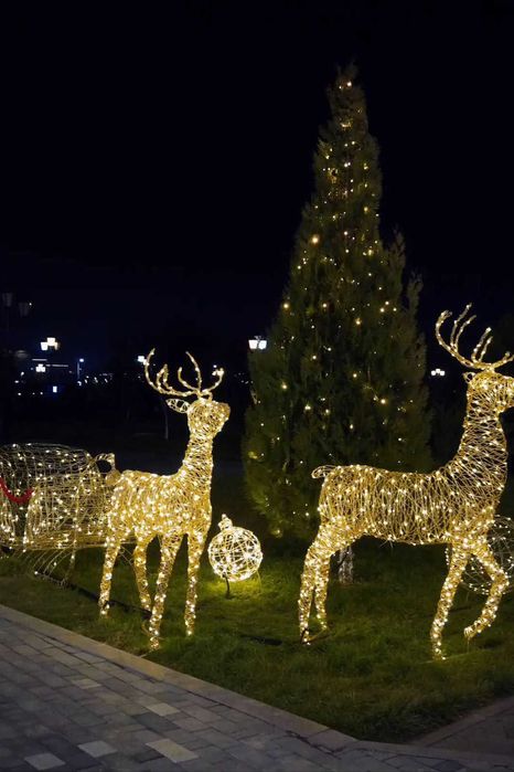 Новогодний Олень 2 м  Уличная фигура  Декор для двора и дома Подарок