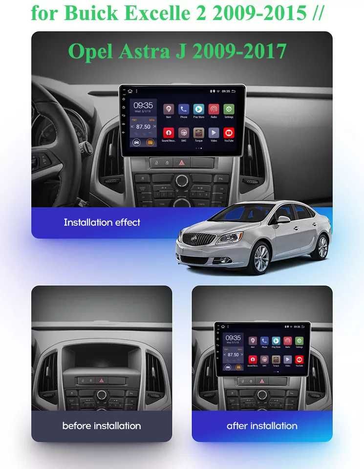 Navigatie Android 13 Opel Astra J 2004 - 2014 1/8 Gb CarPlay + CAMERA