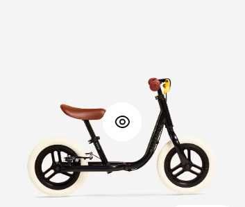 Bicicletă fără pedale Runride 500 10'' negru-bej copii 85-105 cm