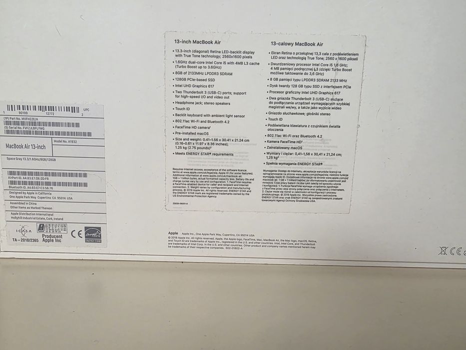 Macbook Air 2019 128 GB