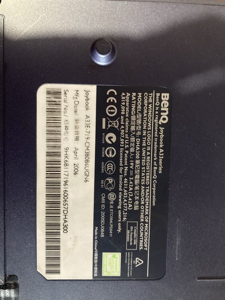 Лаптоп BENQ JOYBOOK A33 series