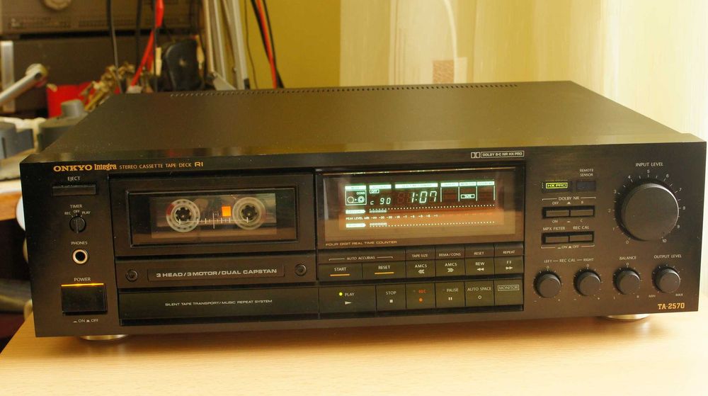 Onkyo TA 2570 Stereo Cassette Deck complet revizuit-PERFECT+telec.