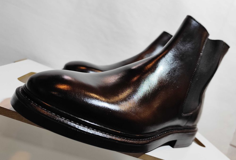 Ghete chelsea 42.5 43 plain toe ZARA NOI piele naturala moale maro