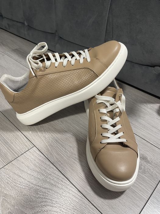 Sneakers bej piele naturala BIGOTTI