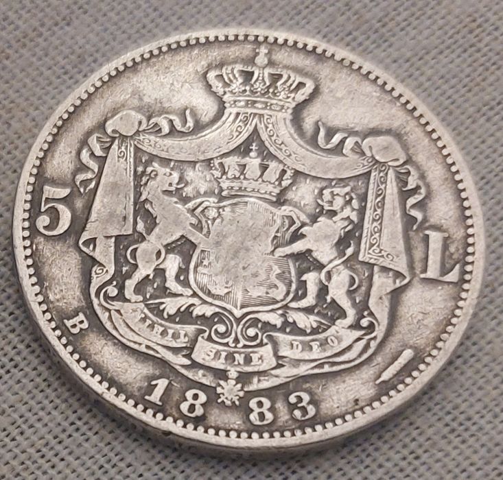 Rezervata!Moneda veche Romania regalista argint 5 lei 1883 Carol I