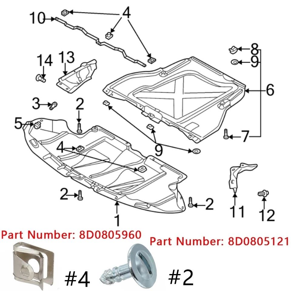 Set 20 suruburi cleme fixare scut Vw Audi A3 A4 B6/B7 A6 A8 TT