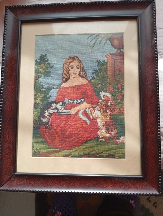 Vând tablou goblen lucrat manual